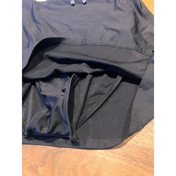 EcoSwim Size 12 Black White Swim Dress Built In Briefs One Piece Swimsuit - Picture 4 of 8